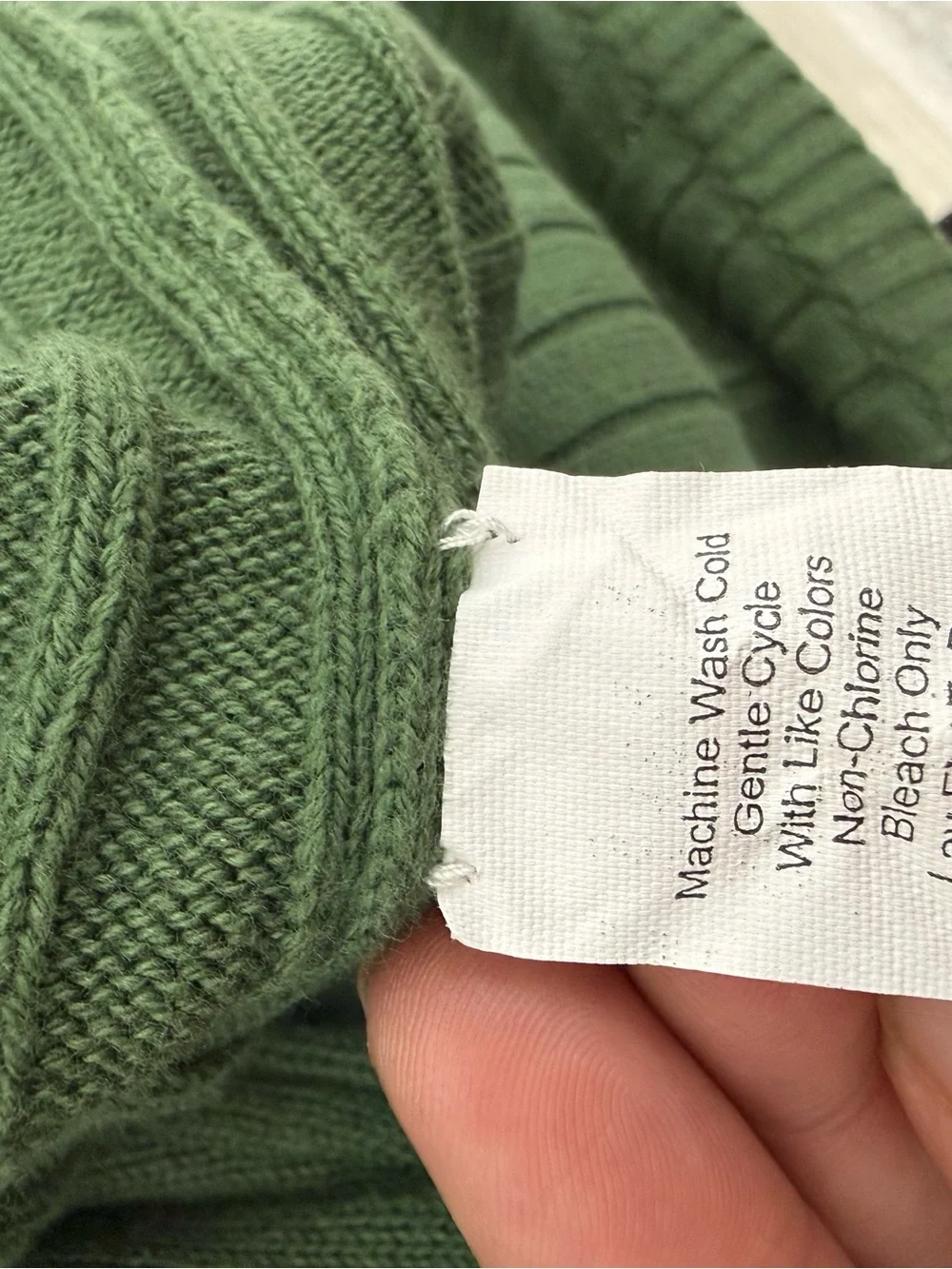 J. Crew Men's Ribbed V-Neck Sweater in Olive Green